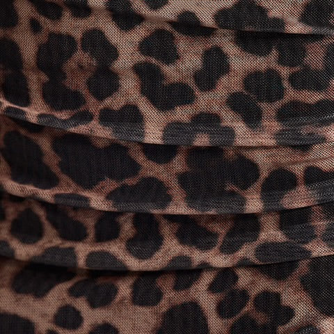 Zexorin Leopard Print Strapless Lace Bodycon Dress - Image 3